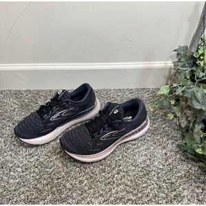Brooks Womens Glycerin 19 Running Shoes Size 8 Black Pink Sneakers Athletic